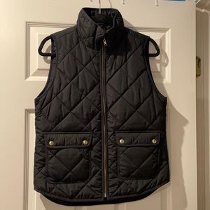 J. Crew Black Excursion Quilted Vest